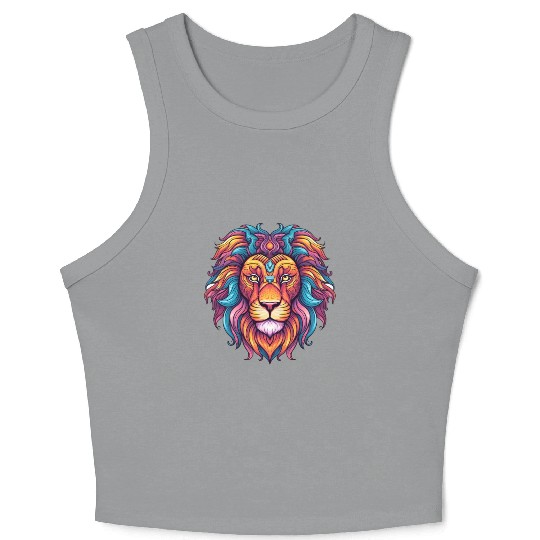 lion 6, abstract lion Crop Tank Top