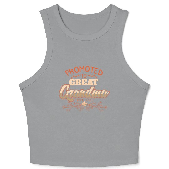 Promoted To Great Grandma Baby Reveal Gift Crop Tank Top
