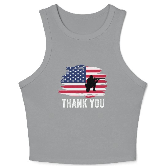 Thank You Us Flag Memorial Day Crop Tank Top