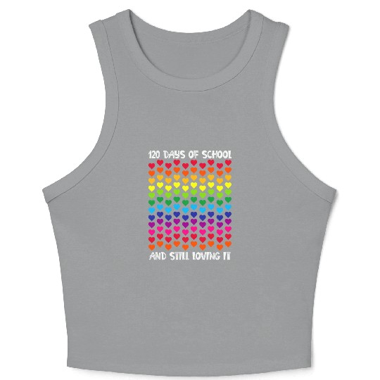 Happy 120th Day of School Teacher Student Crop Tank Top