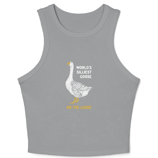 World s Silliest Goose Crop Tank Top