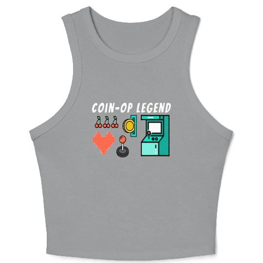Coin Op Legend Arcade Gaming 80s Retro Gamer Crop Tank Top