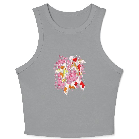 Sakura Koi Fish Gift Cherry Blossom Koi Carp Crop Tank Top