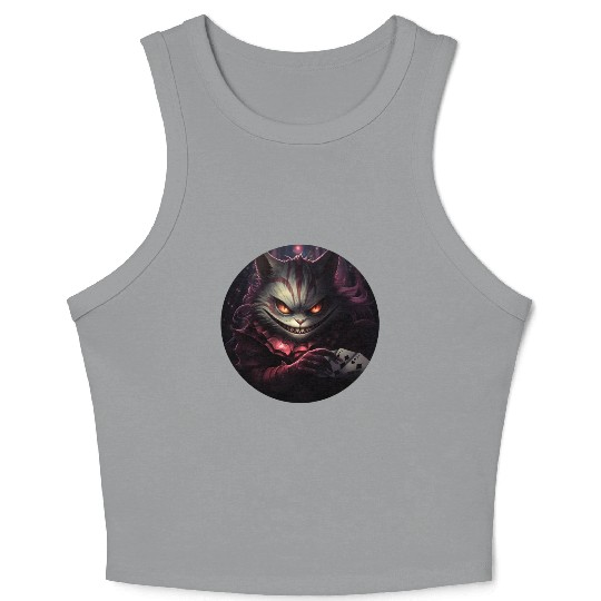 Cheshire Cat Playing Cards Crop Tank Top