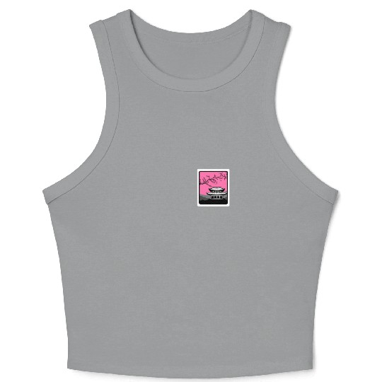 Cherry Blossom Crop Tank Top, Sakura Kawaii Pop Culture
