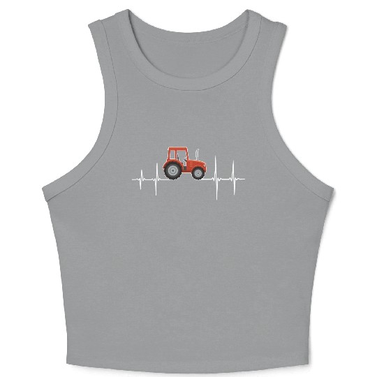 Tractor Heartbeat Farmer Pulse Crop Tank Top