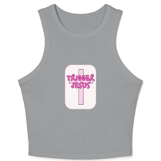 Trigger Jesus Affirmation By Abby Anime(c) Crop Tank Top