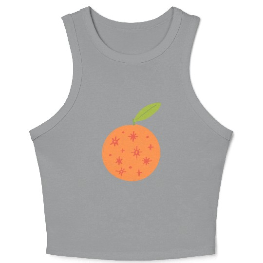 orange! with stars! Crop Tank Top
