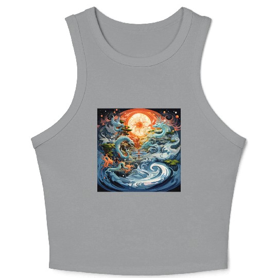 Trippy Time Of Adventure [Surreal Aesthetic] Crop Tank Top