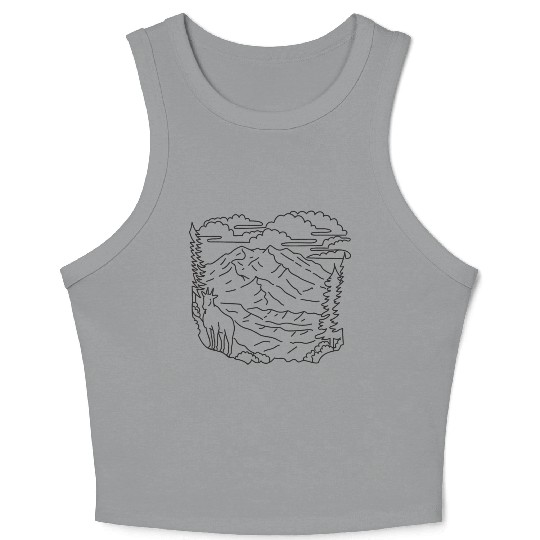 Mountain Goat Denali National Park Alaska USA Line Crop Tank Top