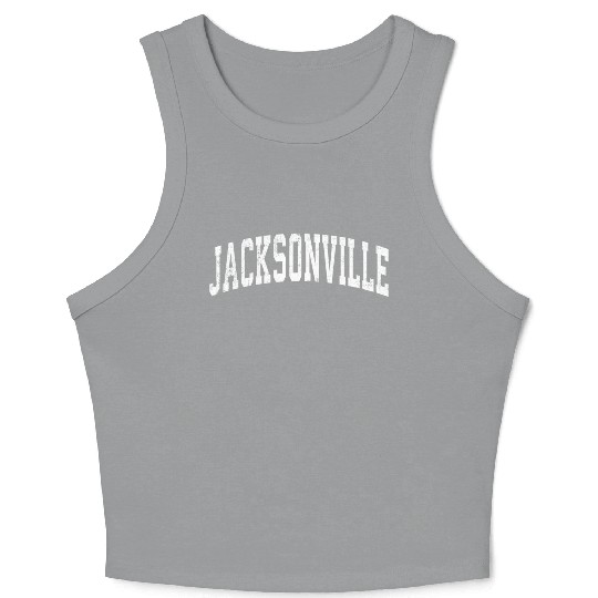Jacksonville Florida Fl Vintage Varsity Sports Tex Crop Tank Top