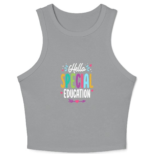 Hello Special Education Back To School Teacher Crop Tank Top