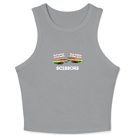 Rock Paper Scissors Funny Lesbian Pride LGBT Fun Crop Tank Top