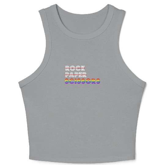 Rock Paper Scissors LGBT For Lesbians Lesbian Gay Crop Tank Top