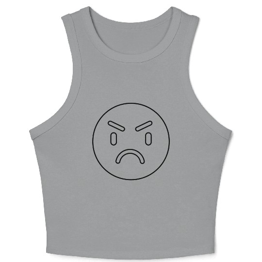 BLACK LINES ANGRY FACE Crop Tank Top