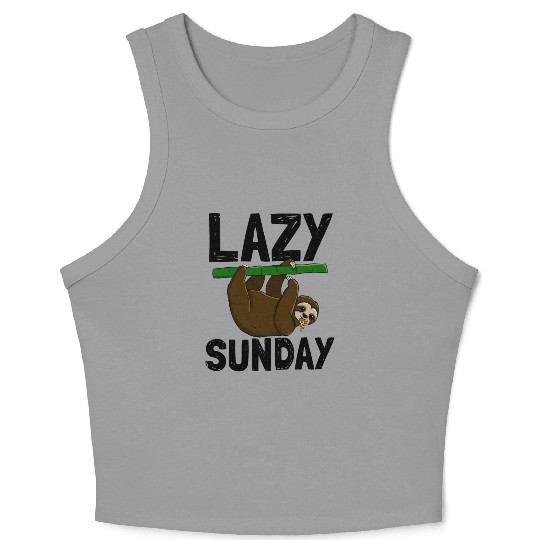 Lazy Sunday Sloth Crop Tank Top