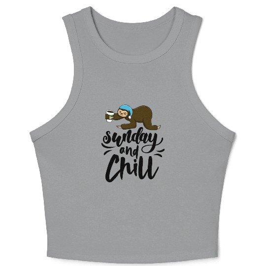 Sunday & Chill Sloth Crop Tank Top