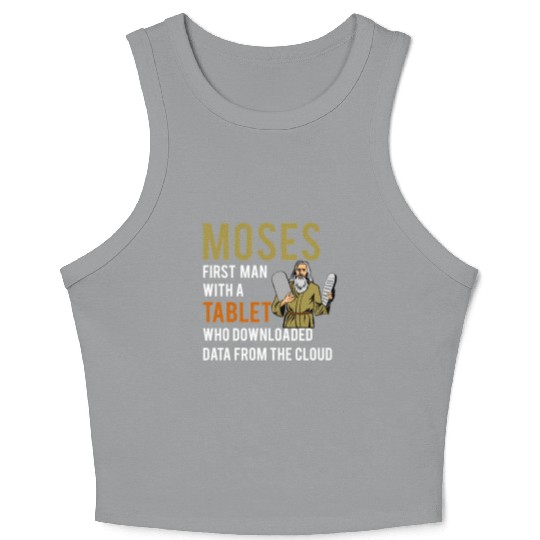 Jewish Passover Moses Tablet Data Cloud Computing Crop Tank Top
