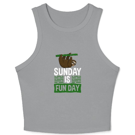 Sunday Is Fun Day Sloth Crop Tank Top