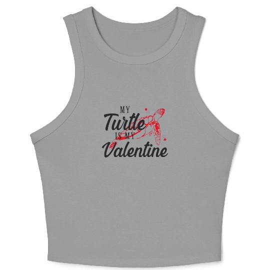 Sea Turtle Tortoise Valentines Day Crop Tank Top