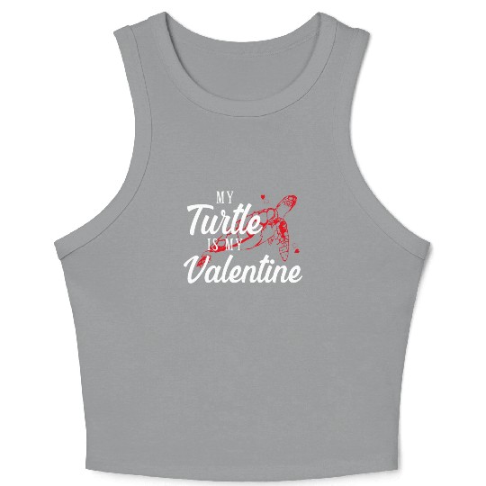 Sea Turtle Tortoise Valentines Day Crop Tank Top