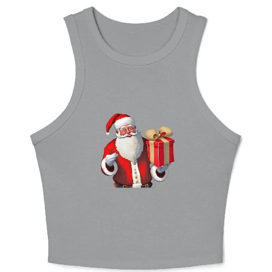 Festive Santa Claus design Crop Tank Top