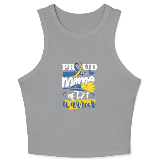 Proud Mom T21 World Down Syndrome Awareness Crop Tank Top