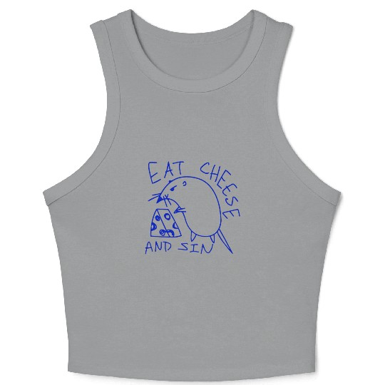 Eat cheese and sin Crop Tank Top