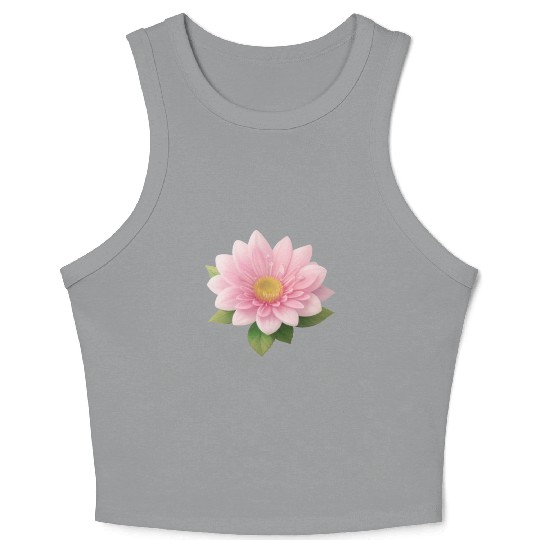 Lovely Pink Little Flower - Water Lily Crop Tank Top