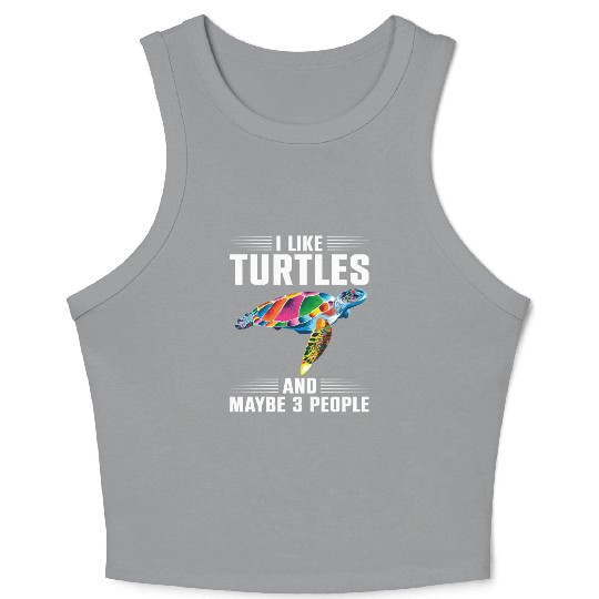 Sea Turtle Tortoise I Like Turtles Crop Tank Top