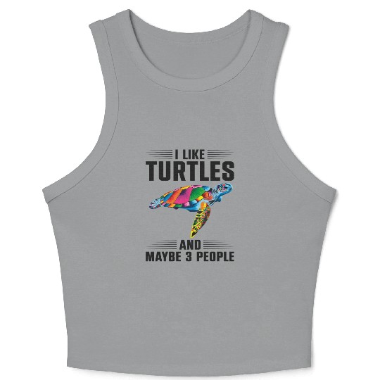 Sea Turtle Tortoise I Like Turtles Crop Tank Top