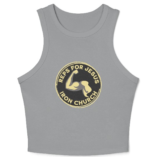 Reps for Jesus Church Bodybuilder Crop Tank Top