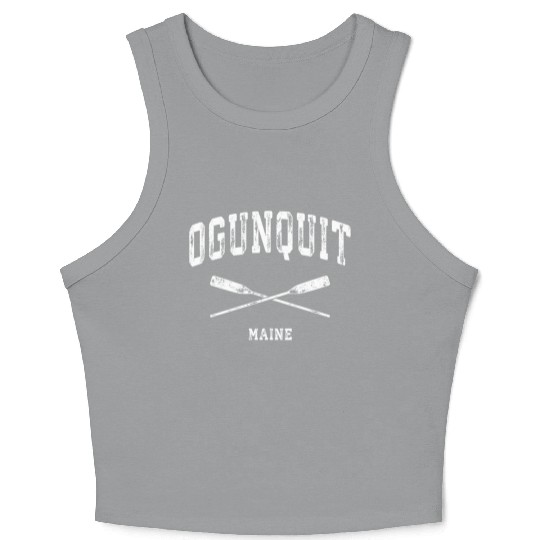 Ogunquit Maine Nautical Crossed Oars Crop Tank Top