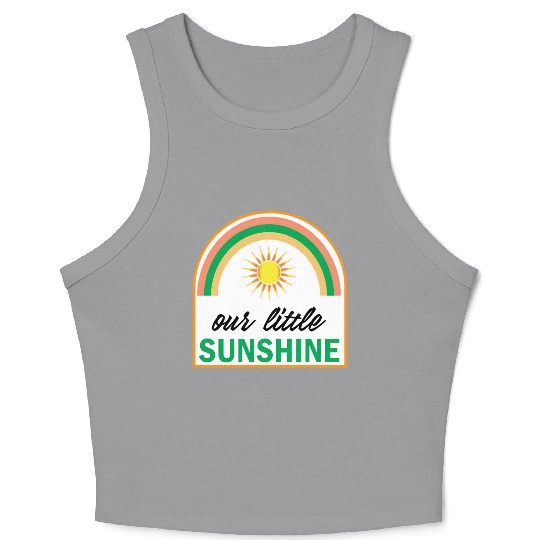 our little Sunshine natural Rainbow design for kid Crop Tank Top