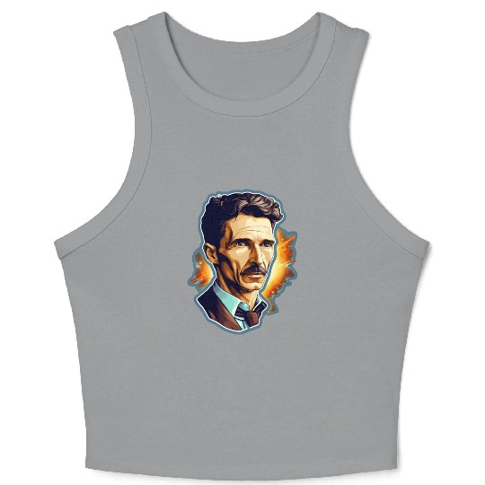 Nikola Tesla Physics Nerd Geek Natural Sciences Crop Tank Top
