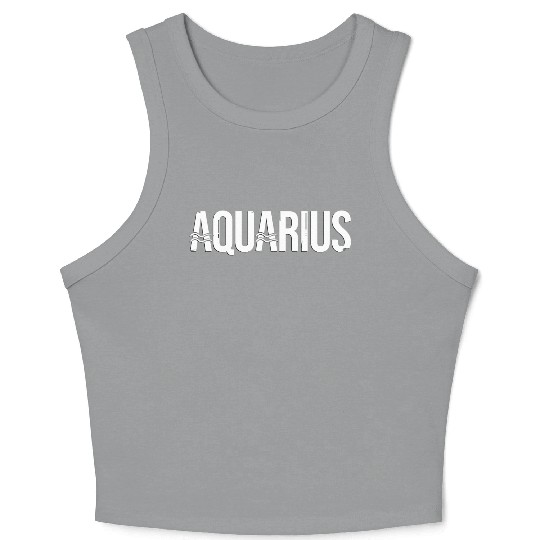 Zodiac Symbol Sign Aquarius Crop Tank Top
