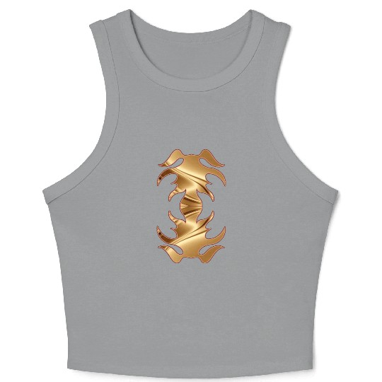 golden retriever heart Crop Tank Top