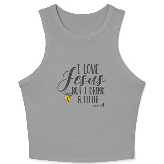 Christian I Love Jesus But I Drink A Little Crop Tank Top