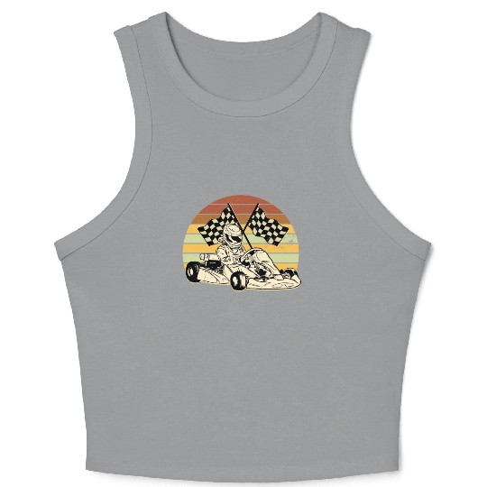 Go Kart Driver Retro Children Go-kart Race Crop Tank Top