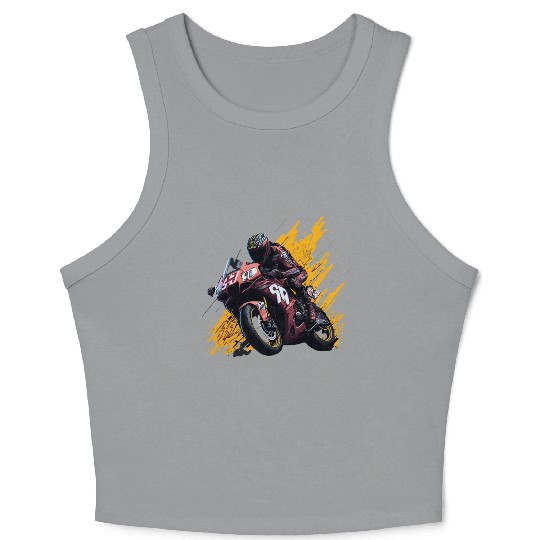 Street Art Racer: Graffiti-Charged MotoGP Thrills Crop Tank Top