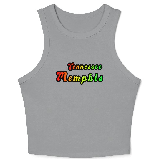 Memphis Tennessee rainbow design Crop Tank Top