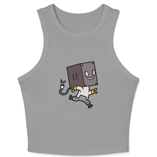 Running Kid Robot Smiling Crop Tank Top