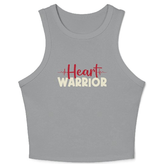 Heart Warrior Crop Tank Top-Heart Surgery Gift-Survivor