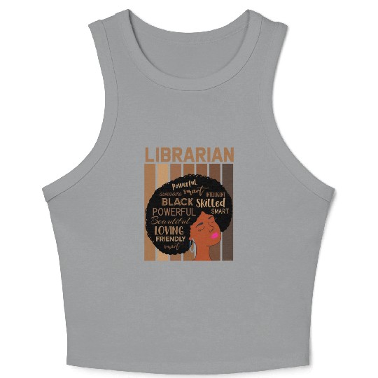 Librarian Melanin African Reading Lover Crop Tank Top