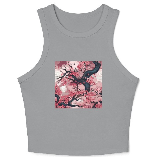 Anime Euphoria: Fantasy Cherry Blossom Dreamscape Crop Tank Top