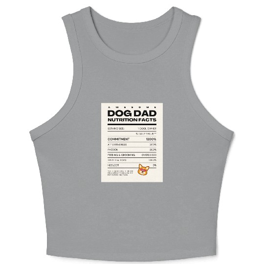 Awesome Dog Dad Nutrition Facts Crop Tank Top