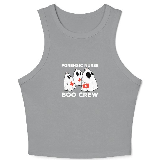 Forensic Nurse Boo Crew Halloween Ghost Crop Tank Top