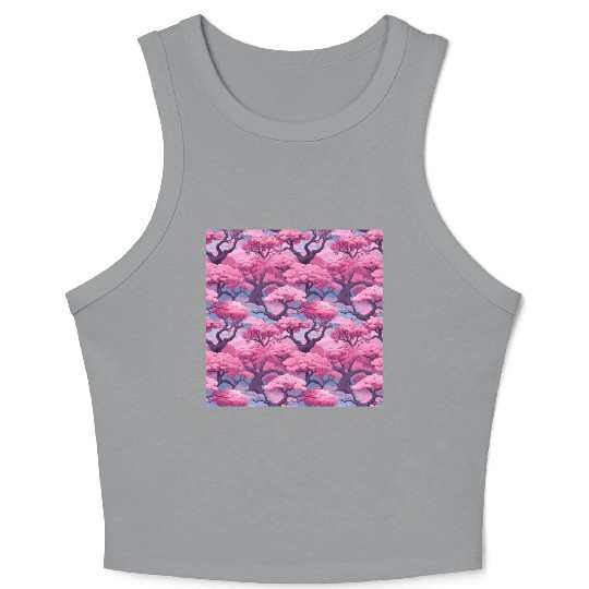 Anime Euphoria: Fantasy Cherry Blossom Dreamscape Crop Tank Top