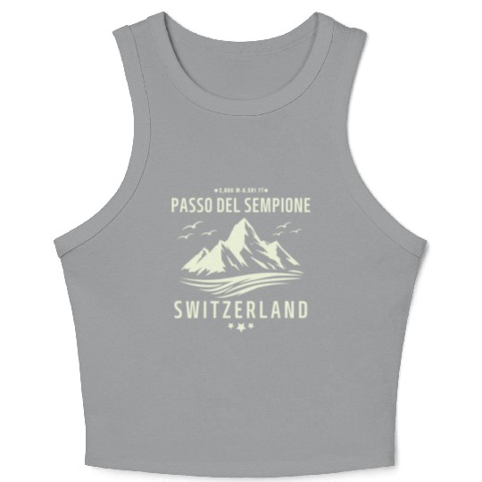 passo del sempione switzerland motorcycle trip Crop Tank Top