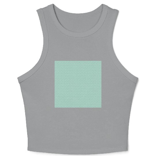 Teal White Dots Pattern Crop Tank Top